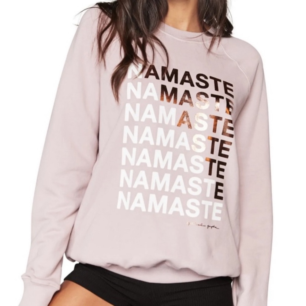 Spiritual Gangster Namaste pink crew neck